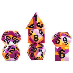 Sharp Edge Silicone Rubber Dice Set: Lesbian Pride